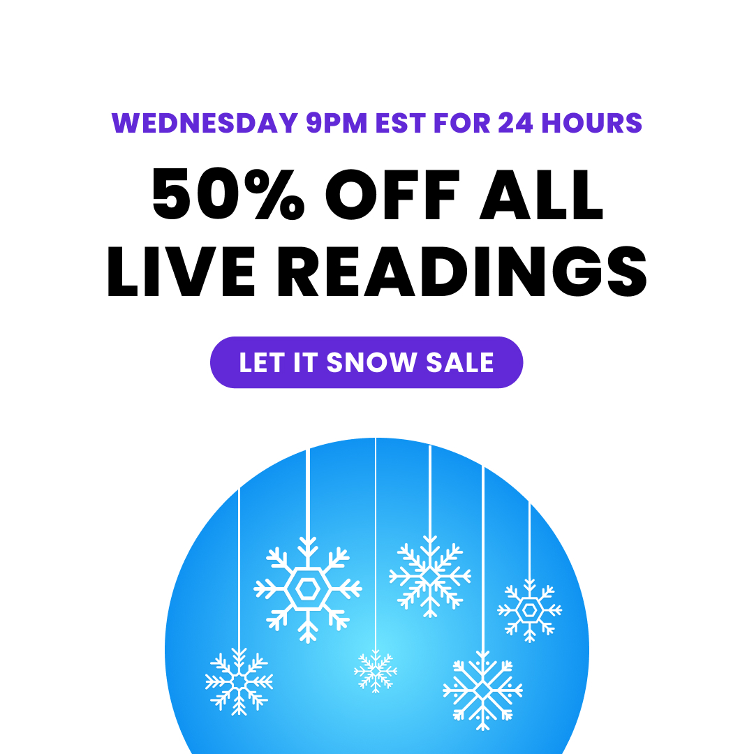 PurpleOceanPsyc's tweet photo. Our Let it Snow sale is happening now on our sister site, Purple Garden! Enjoy 50% off readings for 24 hours!

#Guidance #Psychic #Readings https://t.co/2TomLaTOsq