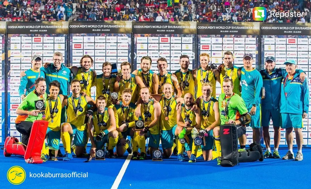 NorthsHockey's tweet photo. THROWBACK THURSDAY- Today we look at memories of @mattdawson06 & the @Kookaburras's Bronze Medal winning time at the @FIH_Hockey 2018 World Cup. We're excited it's on again soon.
#ThrowbackThursdayInBlue
#NorthsHockeyHistory
#BlueBaggerRepresenting
#PrideOfTheKookas
#HWC2018 https://t.co/83ZGKAbwsI