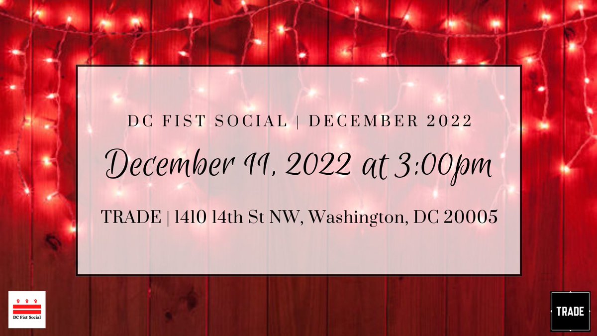 DCFistSocial's tweet photo. Slip into gear, grab your FFriends and come celebrate our last social of 2022! We hope to see you there! 😈👊 https://t.co/0HOKhIAGl3