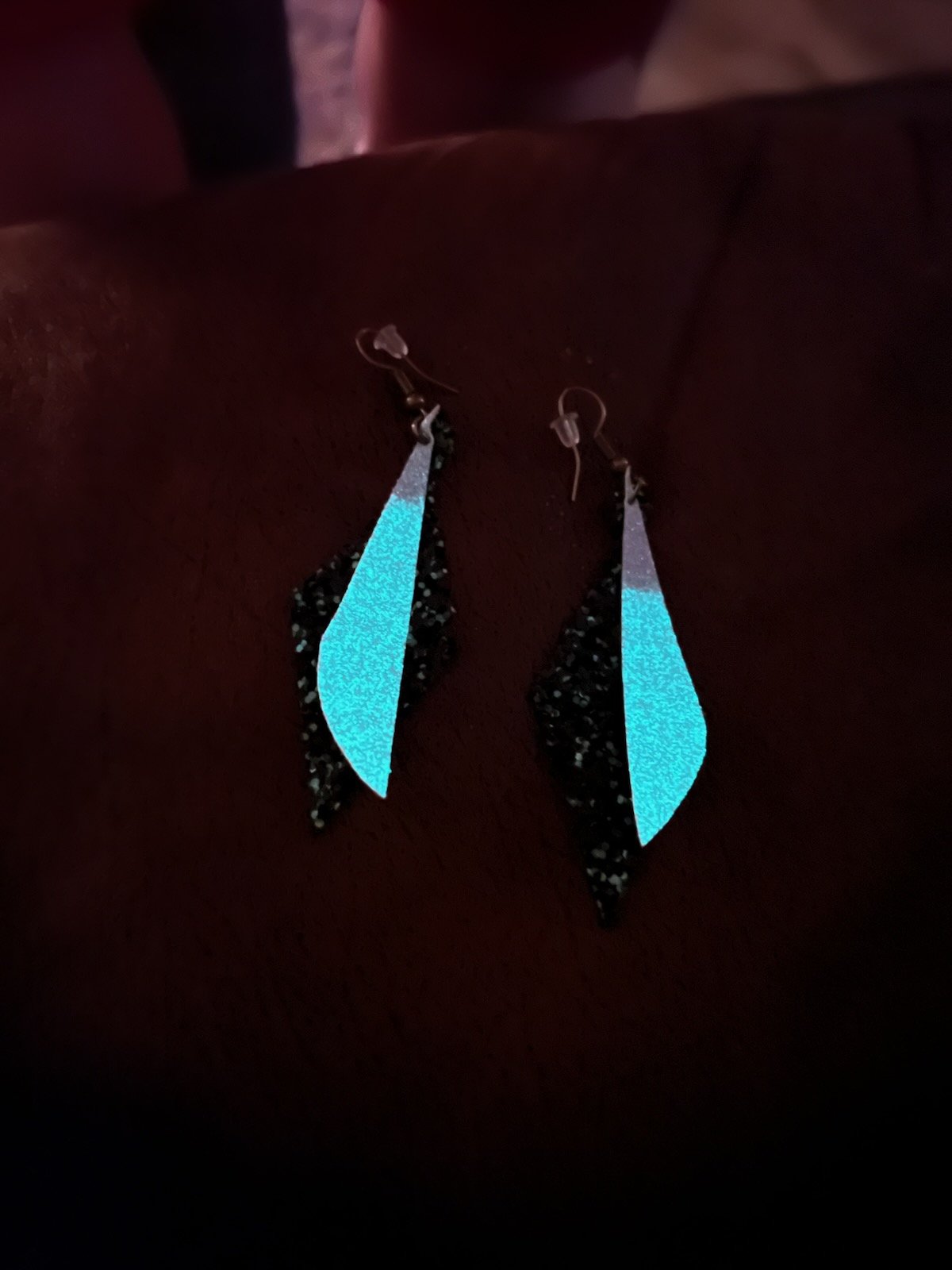 Red glow in the dark earrings sale