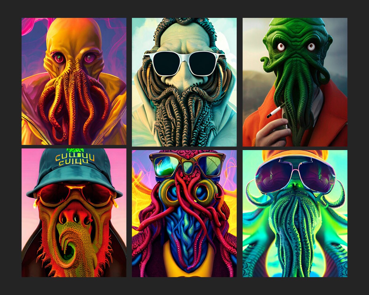 Latest batch of 6 Cthulhus of Cthulhuverse collection is live on lunasky.com🫡
Go check them at👇

lunasky.com/collection/cth…
<a href="/LunaSkyNFT/">LunaSky</a> <a href="/RocketEGC/">Rocketegc</a> <a href="/kenny95547004/">kenny</a> <a href="/imLobi/">Lobi</a> <a href="/Cryptomoongoal/">Space</a> <a href="/JWLR61/">GEARZ</a> @CodyBlackEGC @Chasseurs_11 <a href="/Mettody1/">Habibi the Pug 🐾🐾</a>