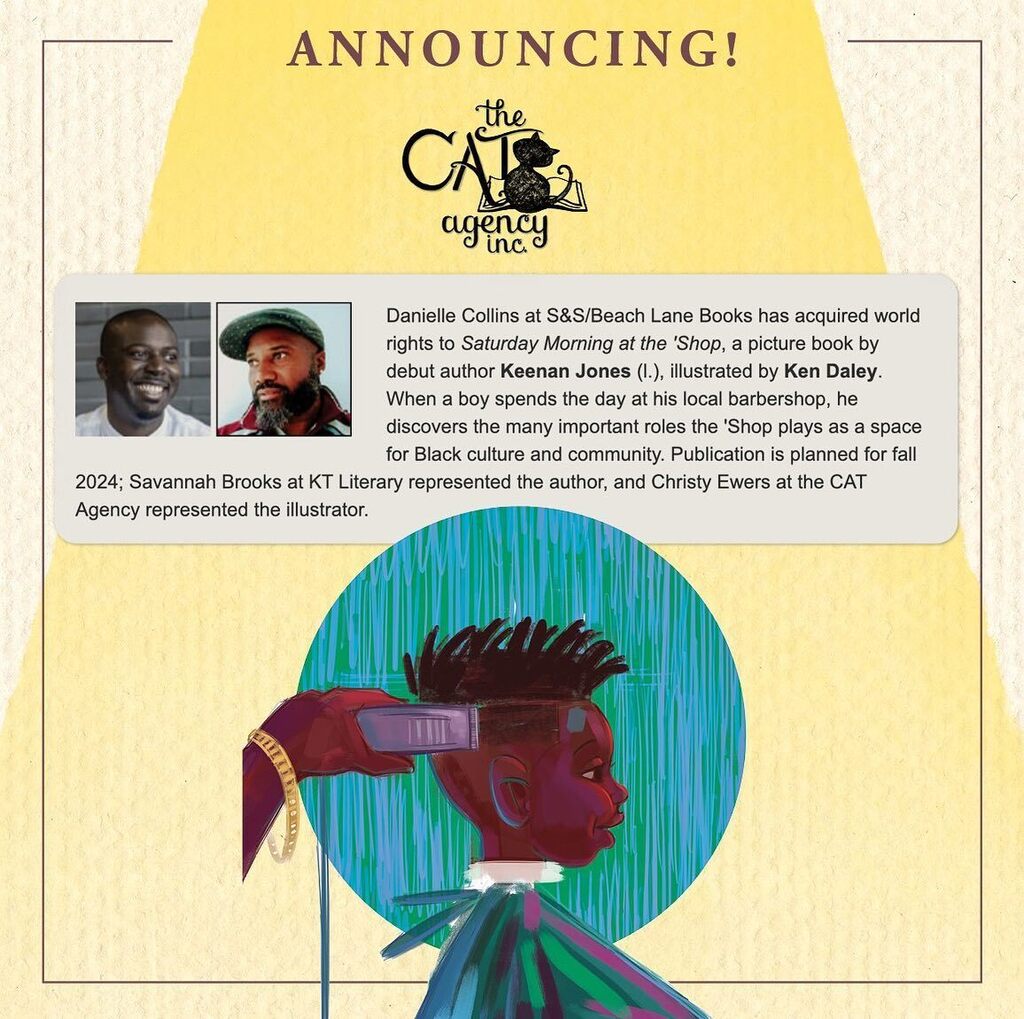 the_cat_agency's tweet image. ✨THRILLED to announce this wonderful collaboration between Keenan Jones &amp;amp; our very own @kendaleyart !!!
…
This rollicking manuscript is about all the many things that a barbershop is/can be &amp;amp; how time spent in one can shape a person &amp;amp; a community. It… instagr.am/p/Cl4X-siv_sn/