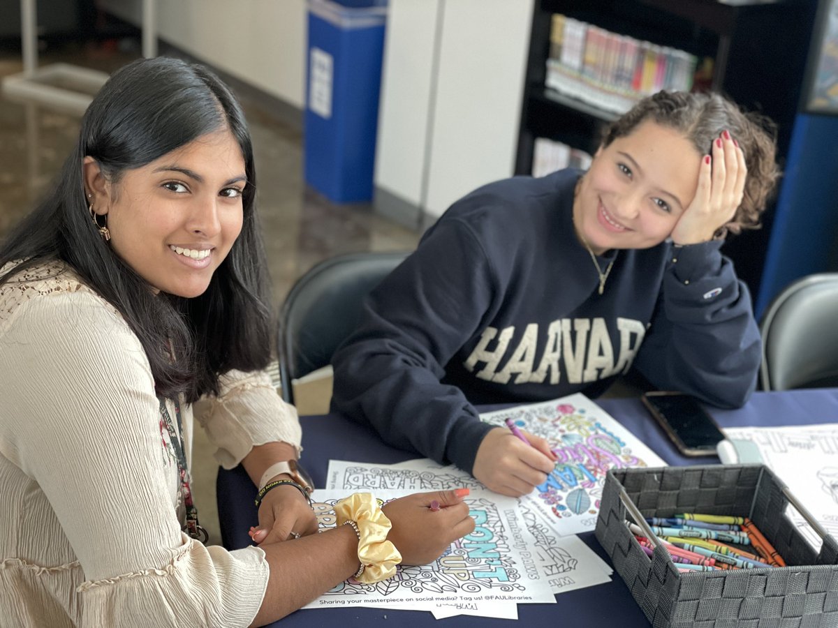 FAULibraries's tweet photo. Wimberly PAWS was a success and it’s fair to say that we are all a little less stressed after petting K9 Vallie, coloring, and getting tips on anxiety and burnout from Owls Care. Thank you to all the students and staff who stopped by! 
#dogsinthelibrary https://t.co/aQlo4pJItn