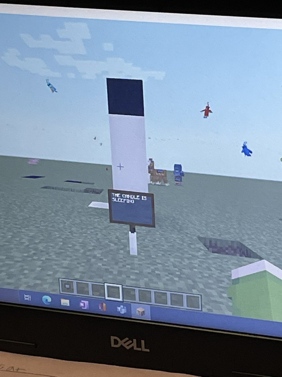 hooker_mrs's tweet image. Ms. Cribb’s 6th graders built personification examples in Minecraft today!  They had a great time and I learned some tricks from them! My favorite was “The candle is sleeping” so it was unlit. Genius! @PlayCraftLearn @OnslowSchools #OnslowDLT #OCSEngage