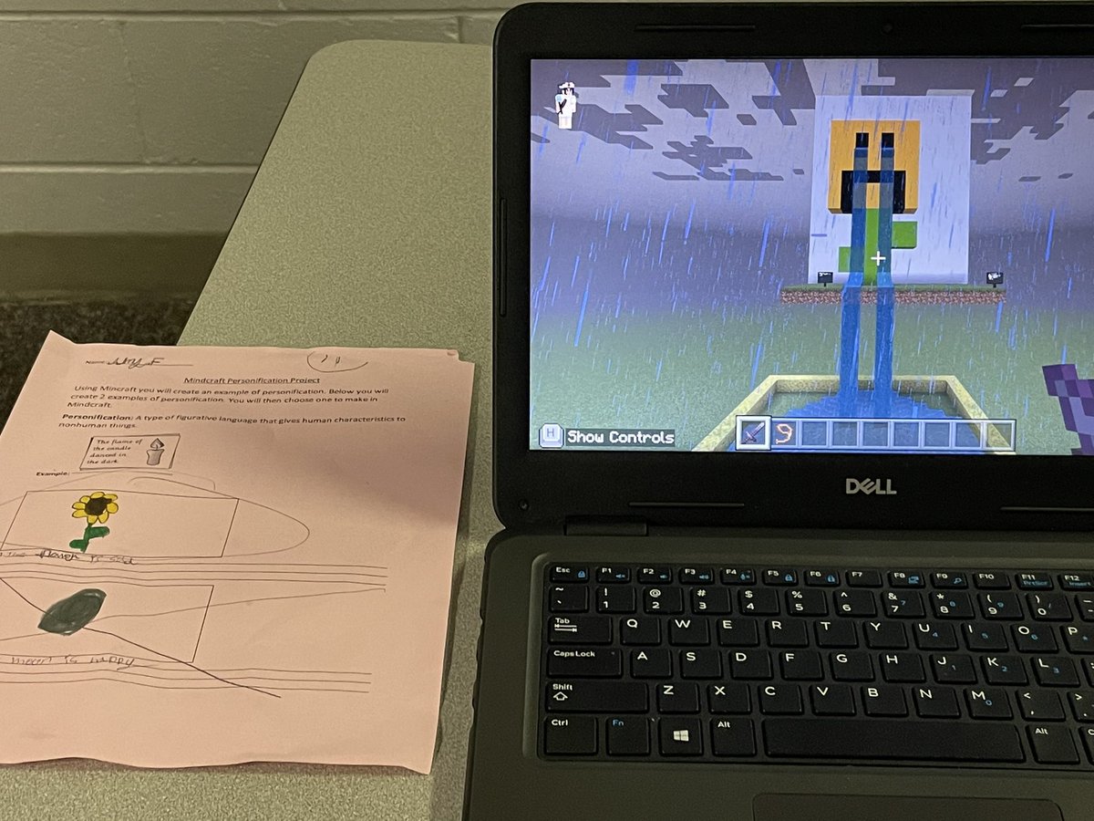 hooker_mrs's tweet image. Ms. Cribb’s 6th graders built personification examples in Minecraft today!  They had a great time and I learned some tricks from them! My favorite was “The candle is sleeping” so it was unlit. Genius! @PlayCraftLearn @OnslowSchools #OnslowDLT #OCSEngage