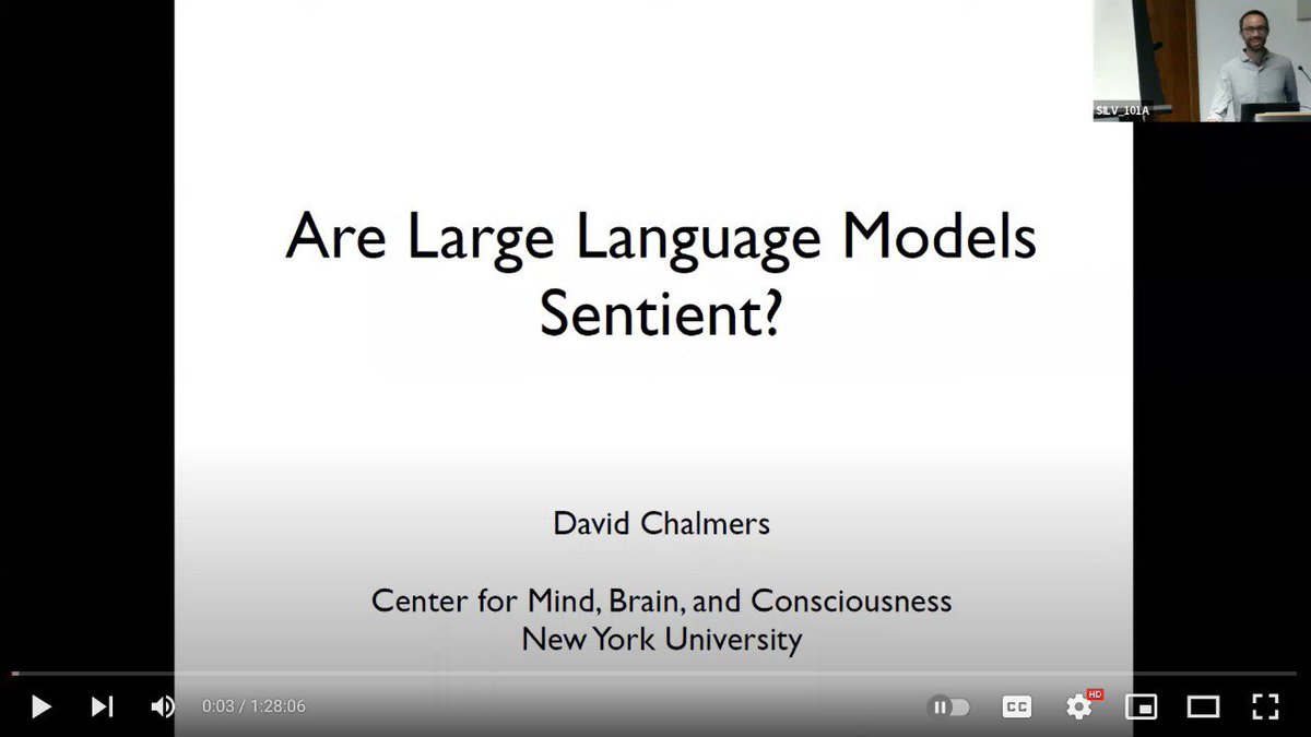 Worthwhile talk from eminent and based philosopher <a href="/davidchalmers42/">David Chalmers</a> 
youtu.be/-BcuCmf00_Y