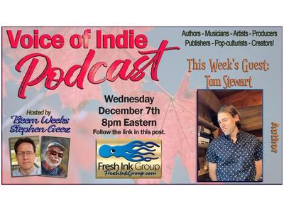 GeezWriter's tweet photo. Tom Stweart @TomAStewart VOICE OF INDIE #Podcast @FreshInkGroup hosts @StephenGeez @BeemWeeks November 23, 2022, 8PM https://t.co/Kerps7KPs6 #Immortal #author #writer #books #bookboost #ASMSG #booktwt #novel #literature #bc #canada #bookseries #book #readimg #read d @VoiceOfIndie https://t.co/ogiZLbBXXi