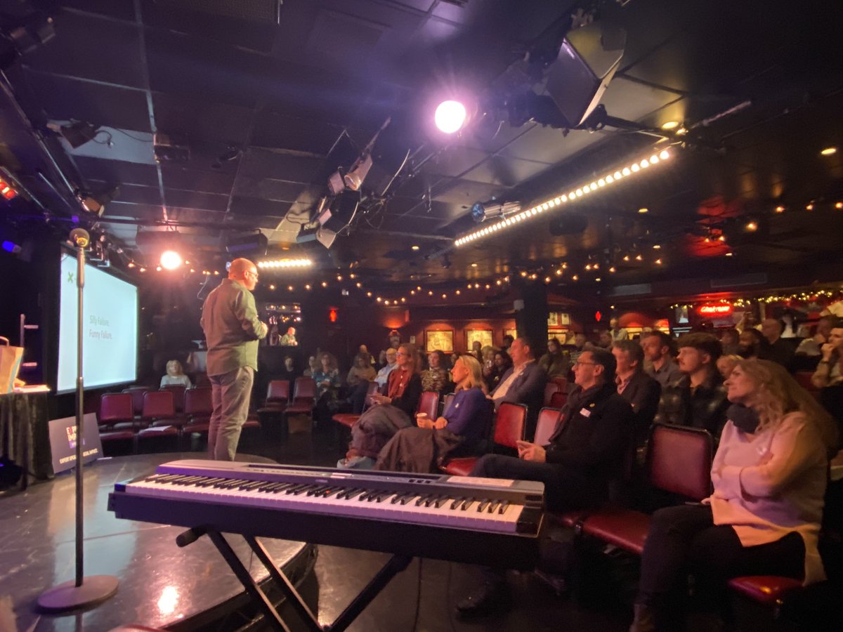 MaffPotts's tweet photo. “When we get negative hurtful comments it affects the same part of the brain as physical pain”

I have a new hero in my life  - Samuel West from @MuseumofFailure Devoting his life de-catastrophising failure 🙌 #legend Here speaking at @comedystoreuk at #MyBigFail https://t.co/NeImqTRrvi