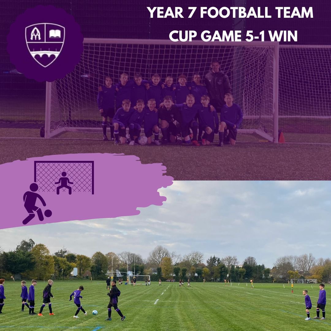 The cup run continues for CHS’ year 7 football team🏆We travelled to Wimbledon College last Friday for the 2nd round of the Surrey Cup.⚽️The boys were excellent winning the match 5-1.🔥👏🏻We hope for another performance like this in the next round! Well done boys💜Bring it on 💪🏻🏆