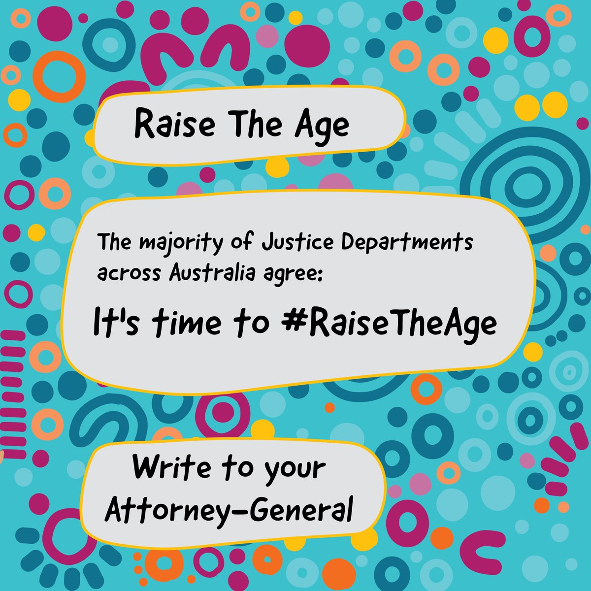 Tomorrow, Attorneys-General across Australia can make a call to stop imprisoning 10 year olds. Children belong in playgrounds and schools, never prison. We call on AGs to #RaiseTheAge at least to 14 and release the secret government report. Add your voice: raisetheage.org.au/take-action/wr…