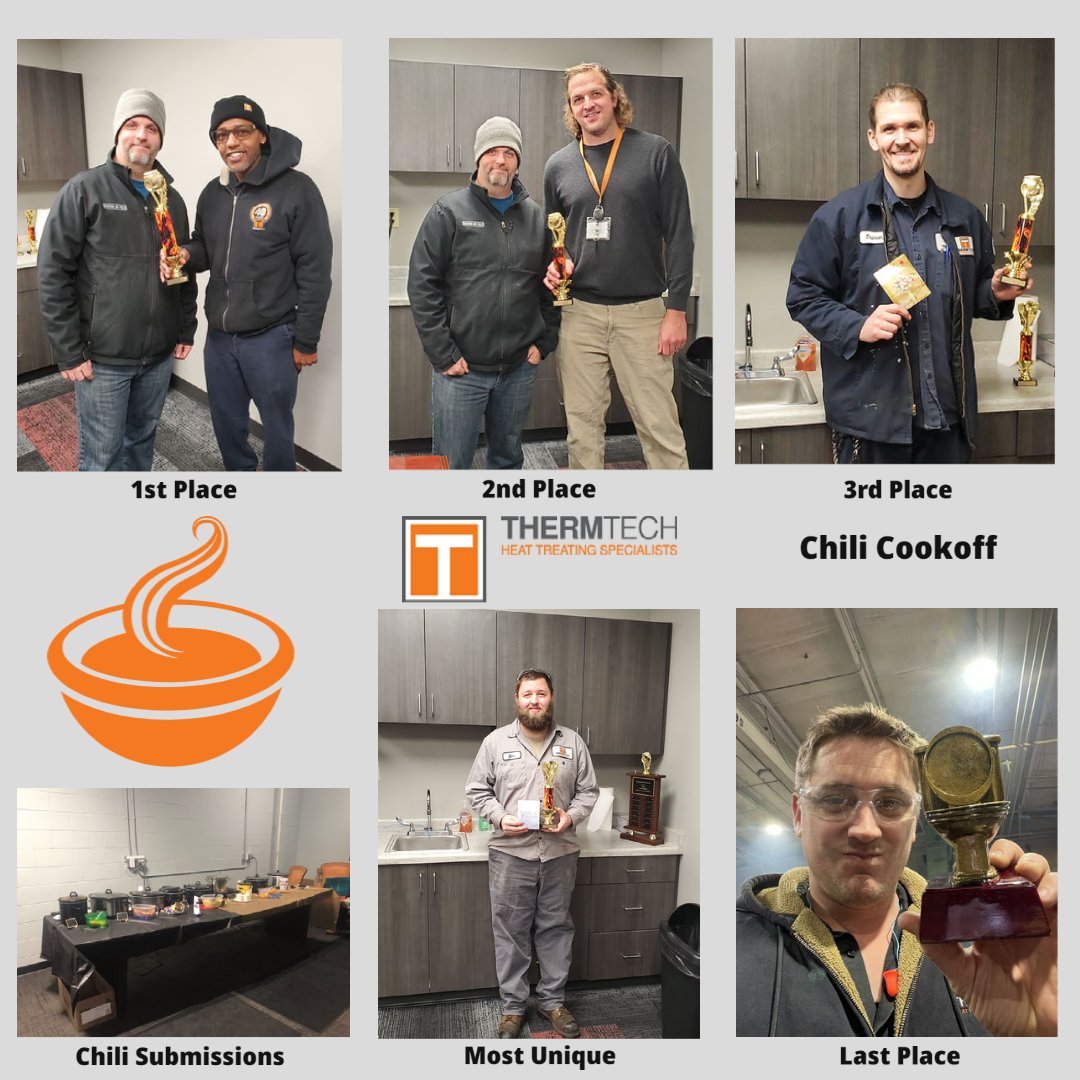 ThermTechInc's tweet photo. Last week we had a Chili Cook off!  It made for an amazing lunch with different recipes to try.  In addition to our Cook Off, we also had a Bake Sale where the profits went to the Make A Wish Foundation.
 #ChiliCookOff, #BakeSale #MakeAWish #nowhiring https://t.co/KCcBoR69AE