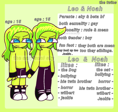 theonlycoolsky's tweet photo. more kids too are family <3
meet the twins leo and Noah
#fnf #shipkids #skyxbetabf #twins #leoandNoahfnf #betabfnf #theonlycoolsky #skyfnf #betabf #shipchildfnf https://t.co/10djqDaYqC