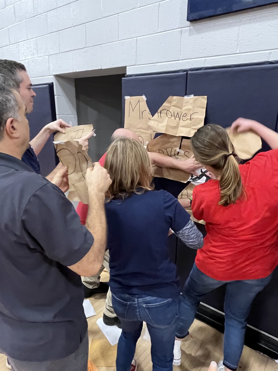 LibertyMDL's tweet photo. The winter pep rally did not disappoint.  We had lots of amazing accomplishments to celebrate! The teachers used teamwork to take home the win for the relay race, but the 8th grade won the coveted spirit stick! #libertyms https://t.co/EpDwB0JeiK