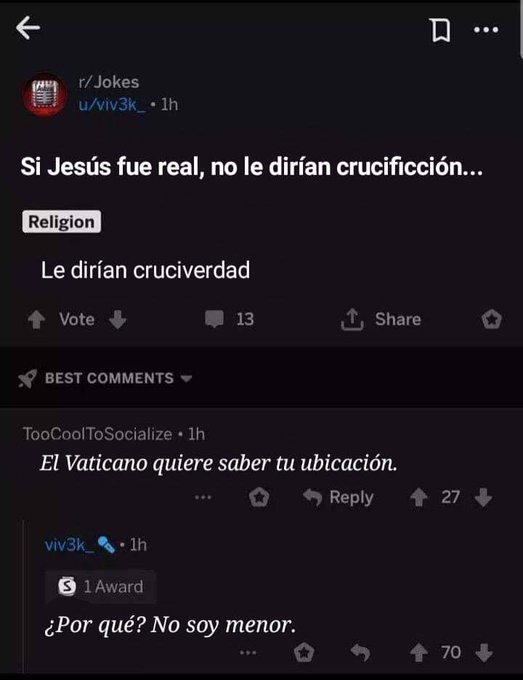 Esto si que es gracioso, recuerden pecar ni&ntilde;os, si el es real siempre tendr&aacute; un lugar para nosotros en