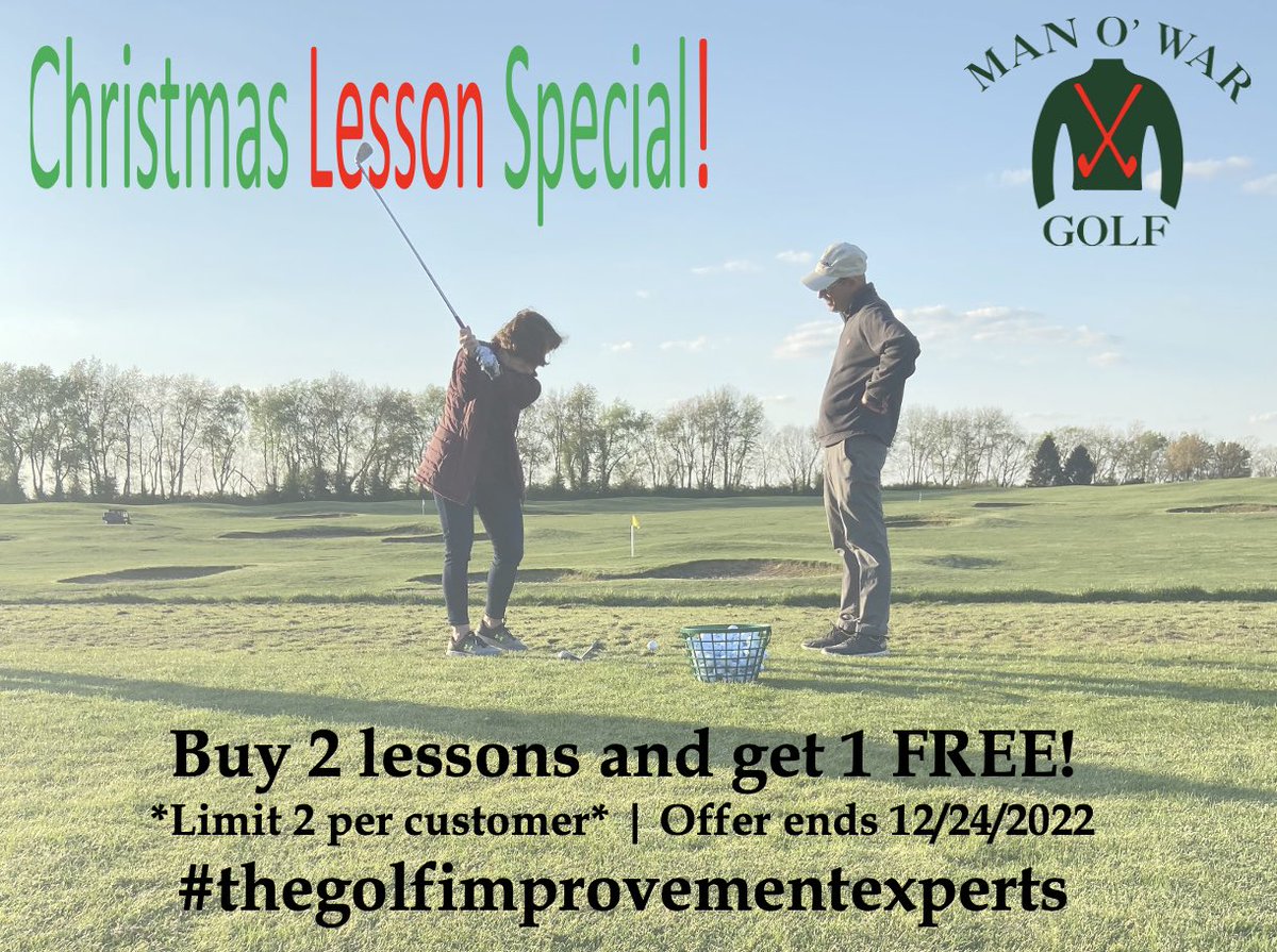 manowargolf's tweet photo. The best gift for the golfer on your list! Buy 2 lessons and get 1 absolutely FREE! Offer valid until 12/24/22, get them now before time runs out. Call 859-259-4653 to get yours today! #thegolfimprovementexperts https://t.co/6ndResDKio