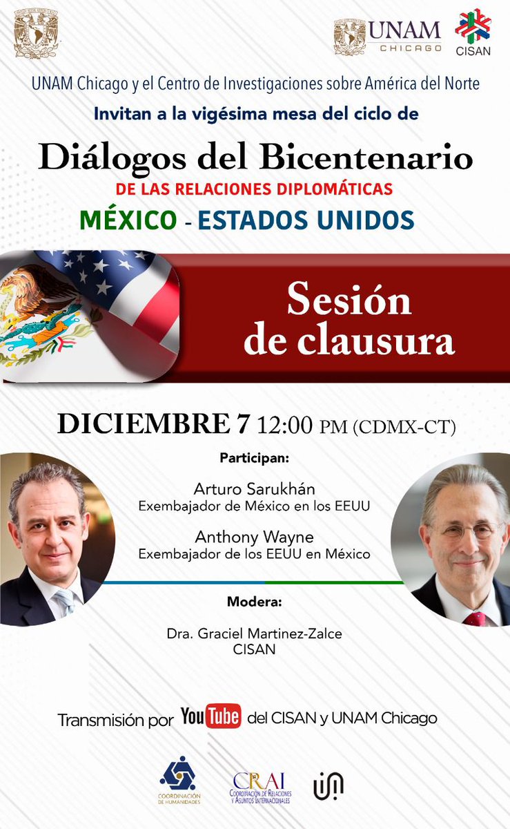 Diálogos del Bicentenario de las Relaciones Diplomáticas entre MEX EEUU ... youtu.be/YyjZJ41gYOY via <a href="/YouTube/">YouTube</a>