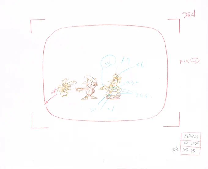 Adventures of Sonic The Hedgehog Animation Sketch, Correction Sheet and Layout of Dr. Robotnik, Dr. Robotnik and Scratch and Sonic and Grounder The Genius from episode 23 Grounder The Genius. 