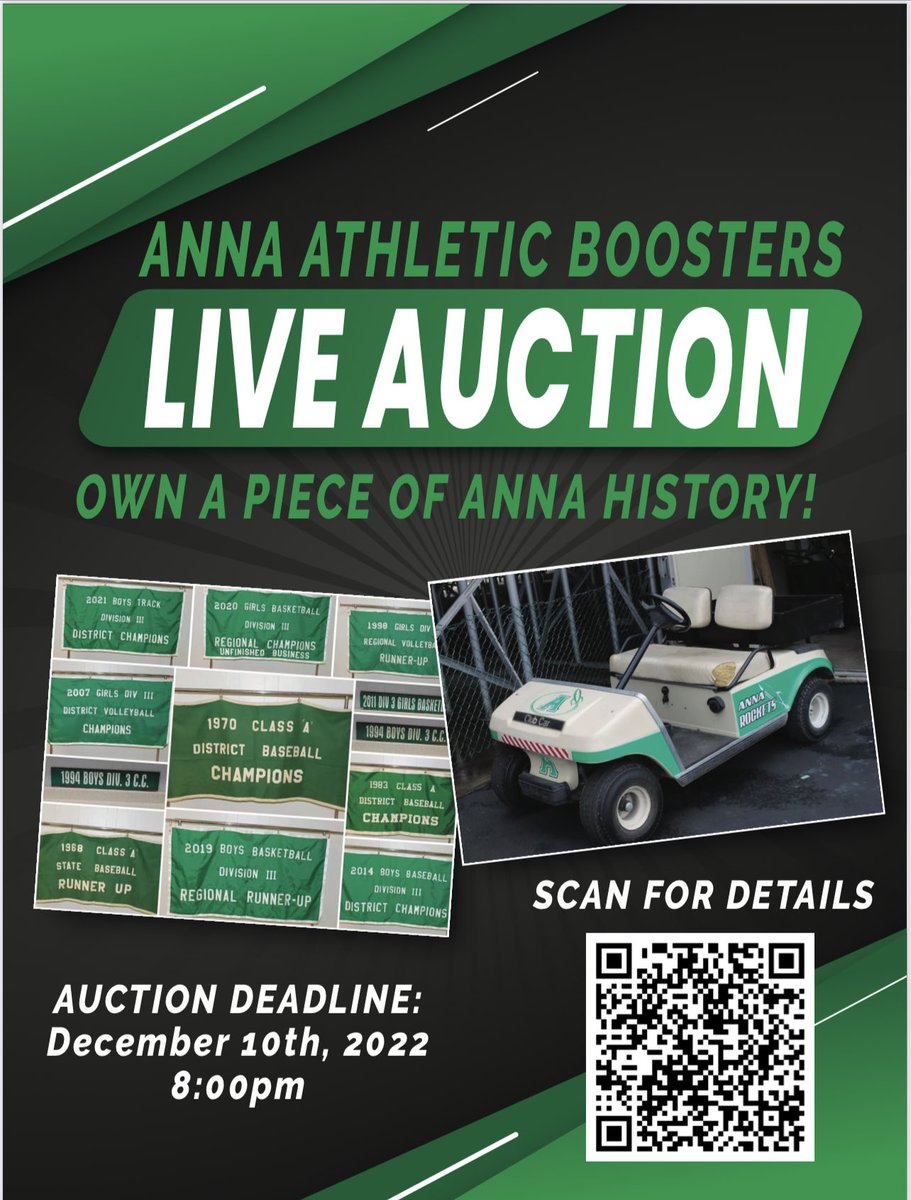 Own a piece of Anna Athletic History — DEADLINE is Saturday, December 10th for Anna Athletic Boosters LIVE-AUCTION