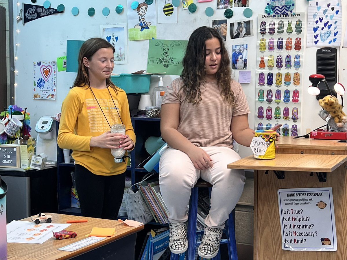 mrs_vanhout's tweet image. Mrs. Van Hout’s 5th graders apply their knowledge of sound by create their own musical instruments out of recycled materials! #scienceisfun #barronvillage #HCSscience #teaching5th