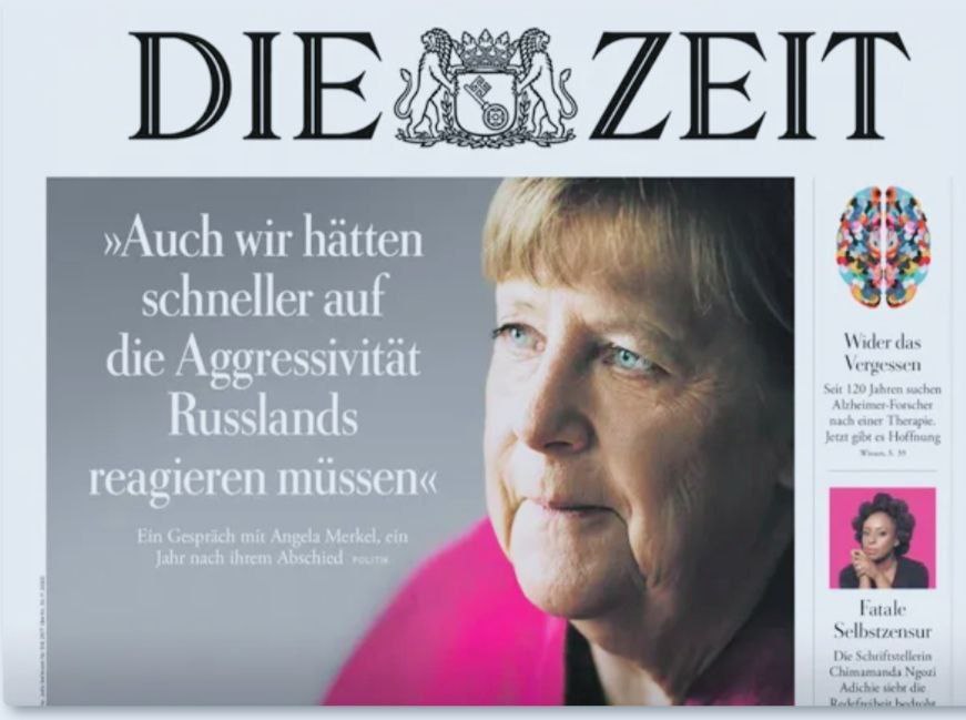 TaranQ's tweet image. 🇷🇺🇺🇦🇩🇪 Former German Chancellor Angela Merkel in an interview with the German newspaper Die Zeit:

"The 2014 Minsk Agreement was an attempt to give Ukraine time. They used that time to get stronger, which you can see today. Ukraine of 2014/15 is not Ukraine of today. 1/3
