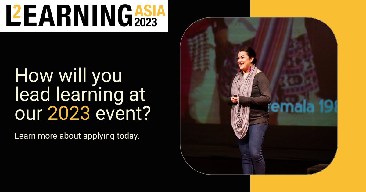 learning2's tweet photo. We can't wait to shine a spotlight on the amazing leadership in the Asia region for the upcoming #learning2 Asia event to be next November!

Know an educator who would make for a great leader of learning? Let them know applications are open now:
https://t.co/LQE2uT3VK4 https://t.co/ytciYAtIbG