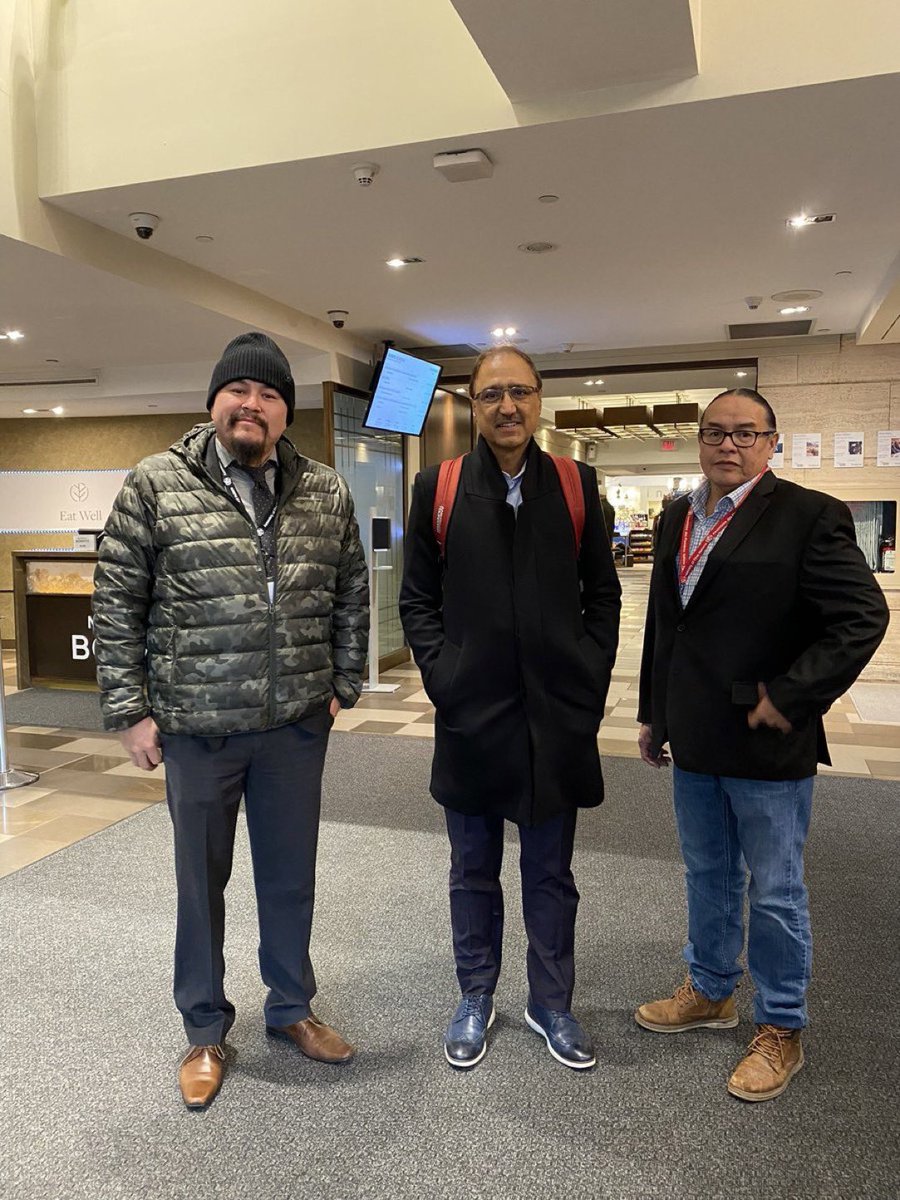IndigWorkforce's tweet photo. Edmonton Mayor Amarjeet Sohi and Chief Aaron Young of Chiniki Nakoda First Nation. Intergovernmental relations and networking lead to possibilities https://t.co/Rwpqbfoz6y