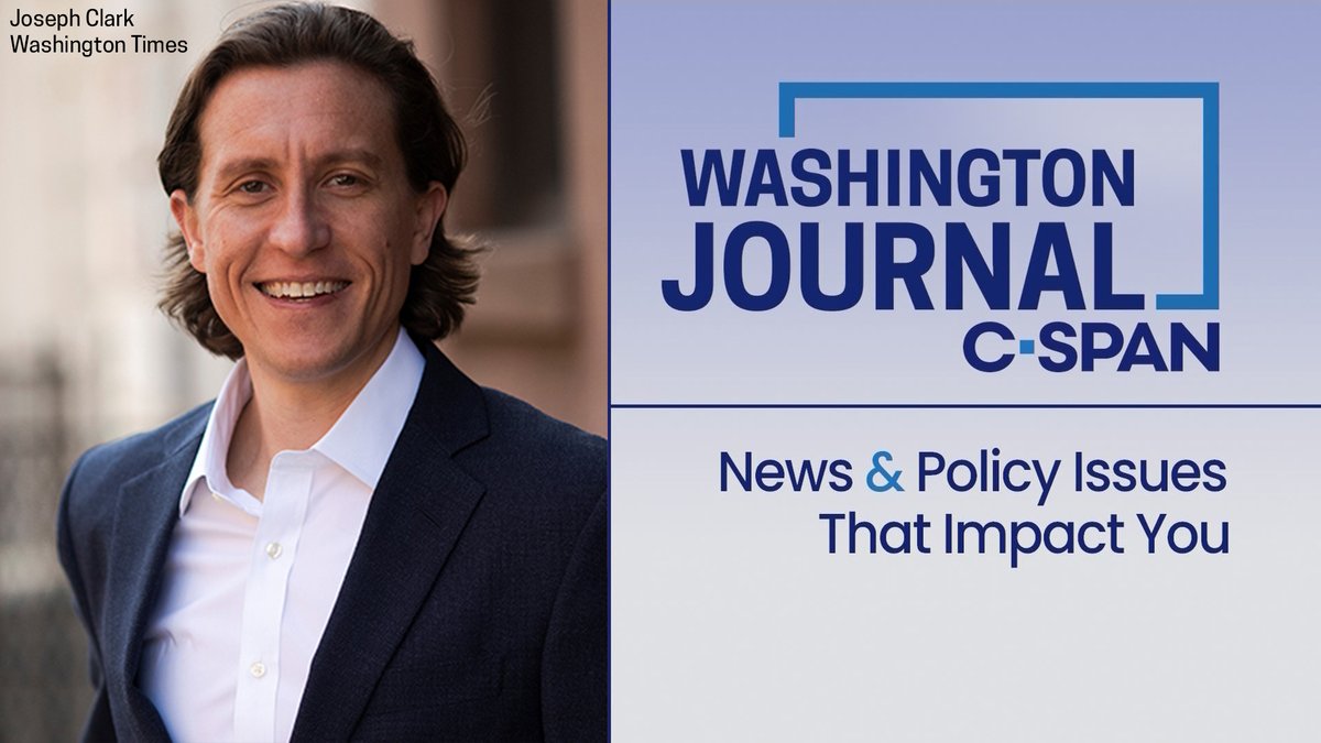 cspanwj's tweet photo. FRI| Washington Times' Capitol Hill reporter Joseph Clark (@clarkjoem) will discuss Elon Musk’s release of the “Twitter Files” and the company's decision to suppress a New York Post story about Hunter Biden weeks before the 2020 election.

Watch live at 8:00am ET! https://t.co/1609HwA4Ug