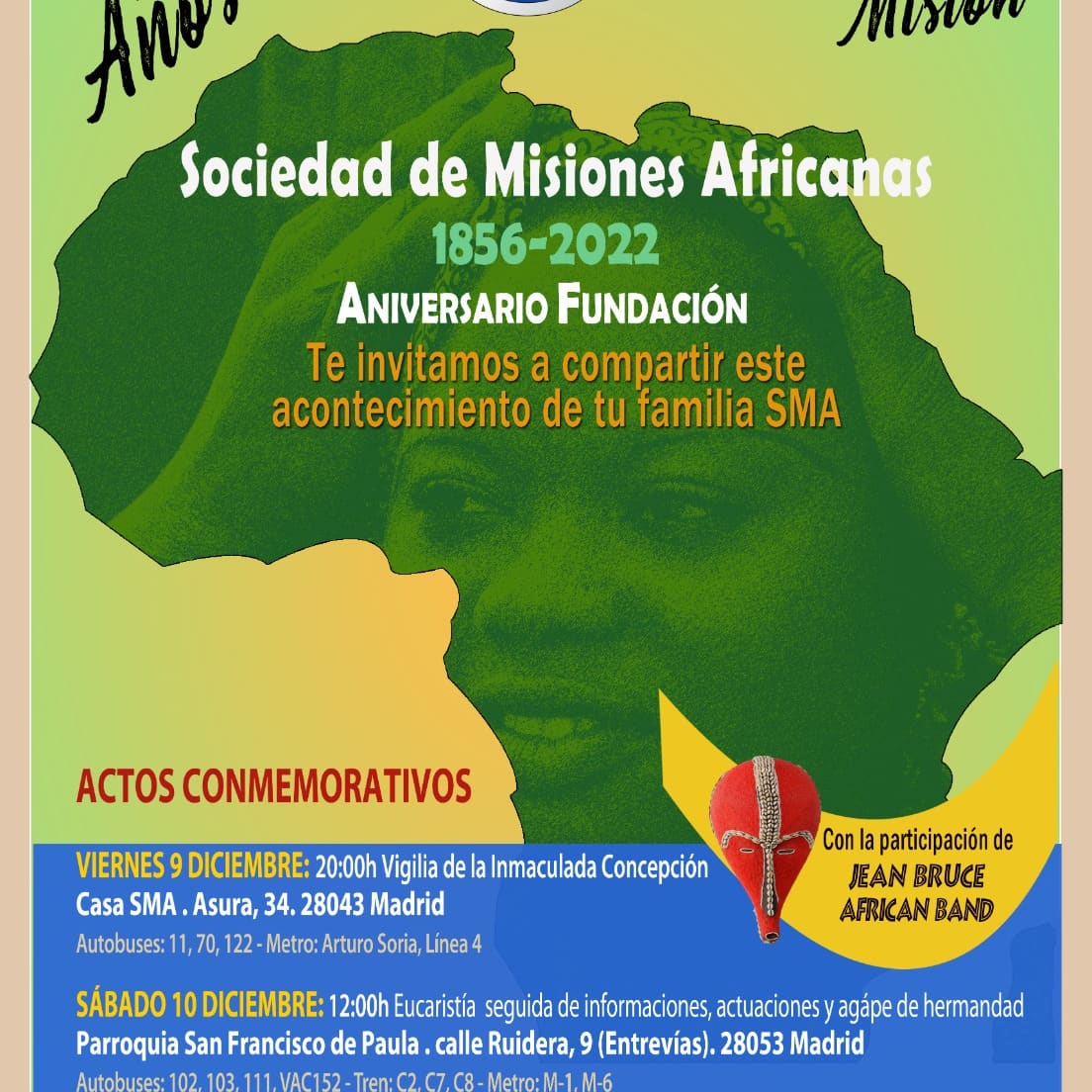 marcosdelgado's tweet photo. La Sociedad de Misiones Africanas fue fundada por Marion de Brésillac el 8 de diciembre de 1856. 
Bajo el manto protector de la  Virgen María, hoy celebramos el 166° año de nuestra familia misionera.
El sábado lo celebraremos en la Parroquia de San Francisco de Paula a las 12h. https://t.co/tBaMvCDuod