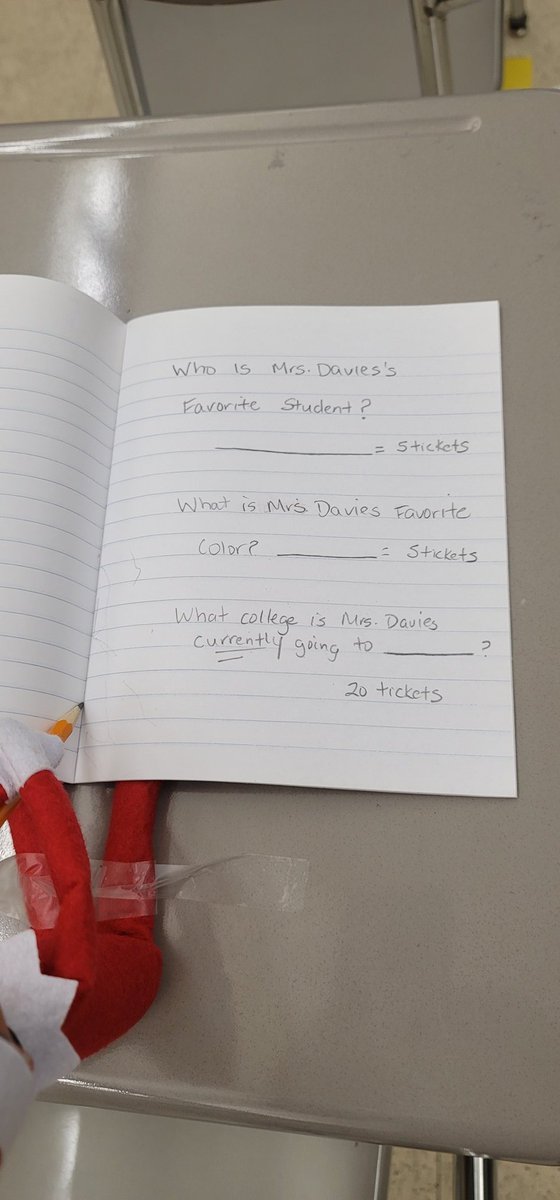 The Elf is hard at work - How well do you know your teachers? Trivia time!