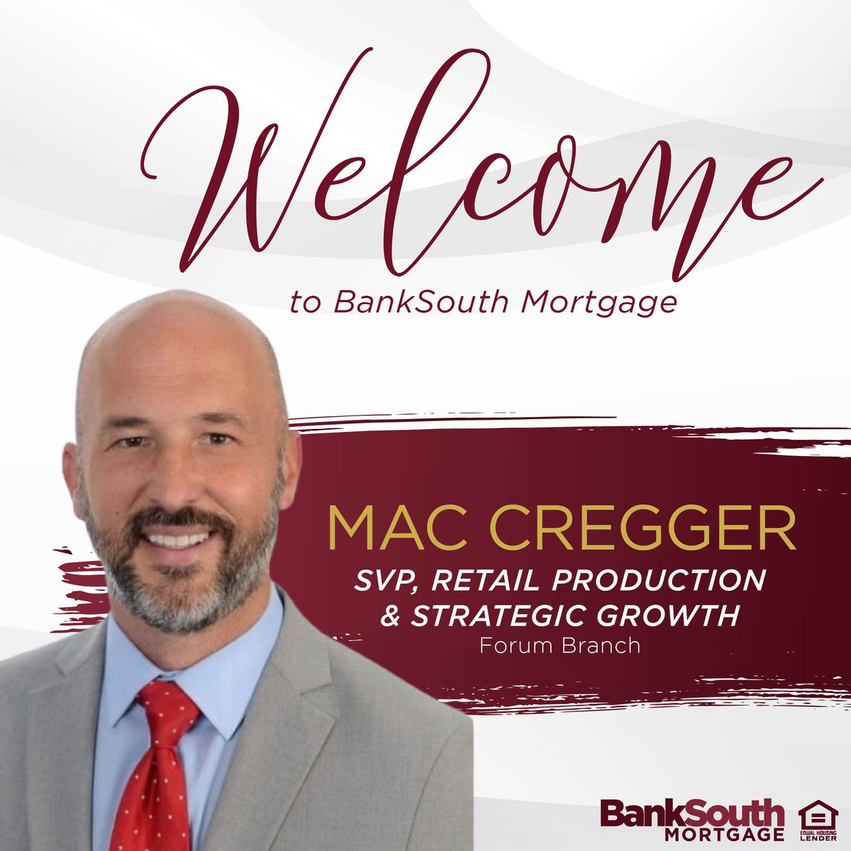 banksouthmtg's tweet photo. Help us give a warm welcome to Mac Cregger, #BankSouthMortgage's new SVP of Retail Production &amp; Strategic Growth! 🎉

#BSM #YourLocalLender #Georgia #GA #Atlanta #Milton #Gwinnett #Duluth #GreaterAtlanta https://t.co/I3IHahrReA