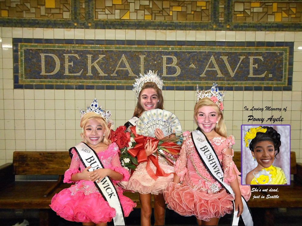 nickydoesitbest's tweet photo. I CANT BELIEVE I WON MISS BUSHWICK!!! Love my top four girls (more like top three) sorry pom pom https://t.co/h8p6b4GH7n