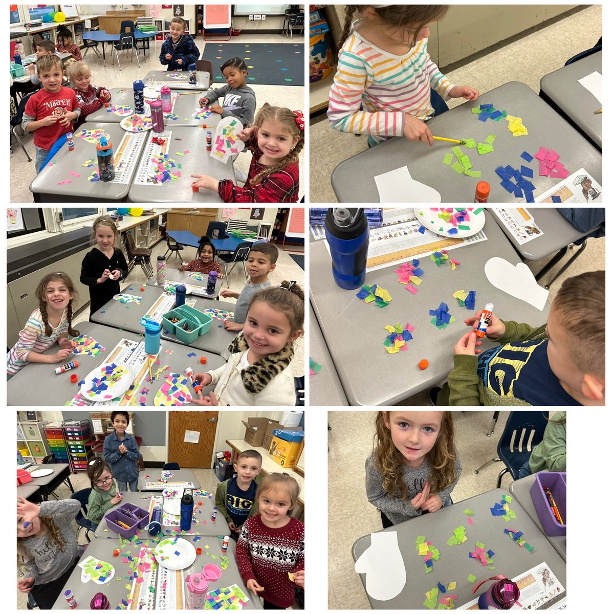 KatAguilo's tweet photo. Zero the Hero left us a fun winter activity for the 60th day of school! We made 6 groups of 10 and the glued the tissue paper on our mittens! #isliprising #teacher #kindergarten #counting @WingElemIslip https://t.co/8oK7amwVRa