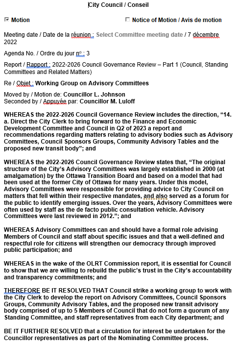 laine_johnson1's tweet photo. My first motion as #collegeward Councillor passed unanimously today, focusing on our citizen Advisory Committees and other volunteer bodies that advise Councillors on important issues. https://t.co/hcS3ZK22Ey