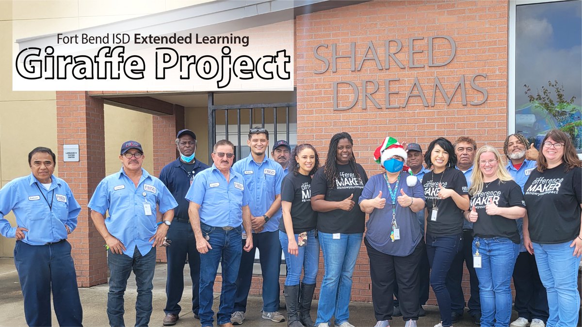 FBISD_extlearn's tweet photo. A special thank you to all @FortBendISD Extended Learning students and families for making the Giraffe Project 2022 so successful! Shoutout to the Facilities Department for helping us deliver the donations to Shared Dreams! #knowyourimpact #giraffeproject https://t.co/i77d7HS1oP