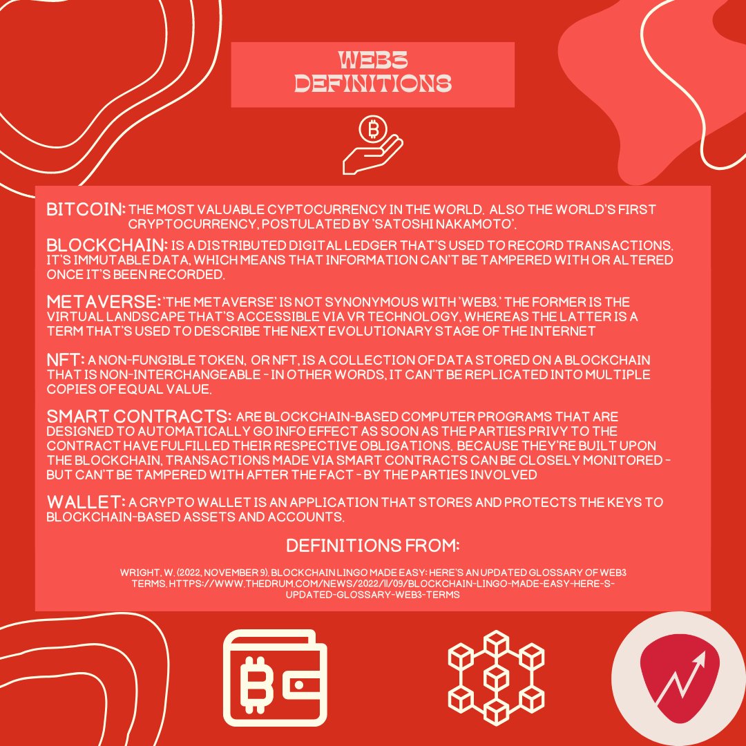 MusicBusinessHS's tweet photo. Let's dive into web3! This space is quickly evolving and starting to see artist exploration and adoption as the next revolution in the music industry. Here are a few terms to familiarize yourself!

Interested in music business? Sign up today for our official
high school course. https://t.co/ju91EkAWID