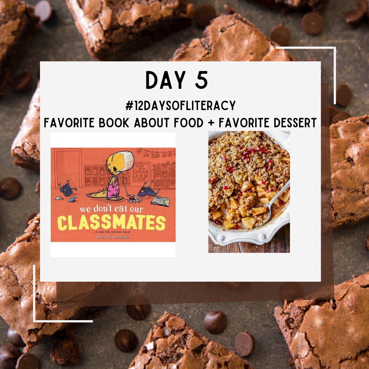 #12daysofliteracy We love books about food and our classmates are NOT food! (However, I will gladly eat a gluten free apple crisp any day! Add a cup of coffee and it's breakfast!) #katylibraries @katy_libraries