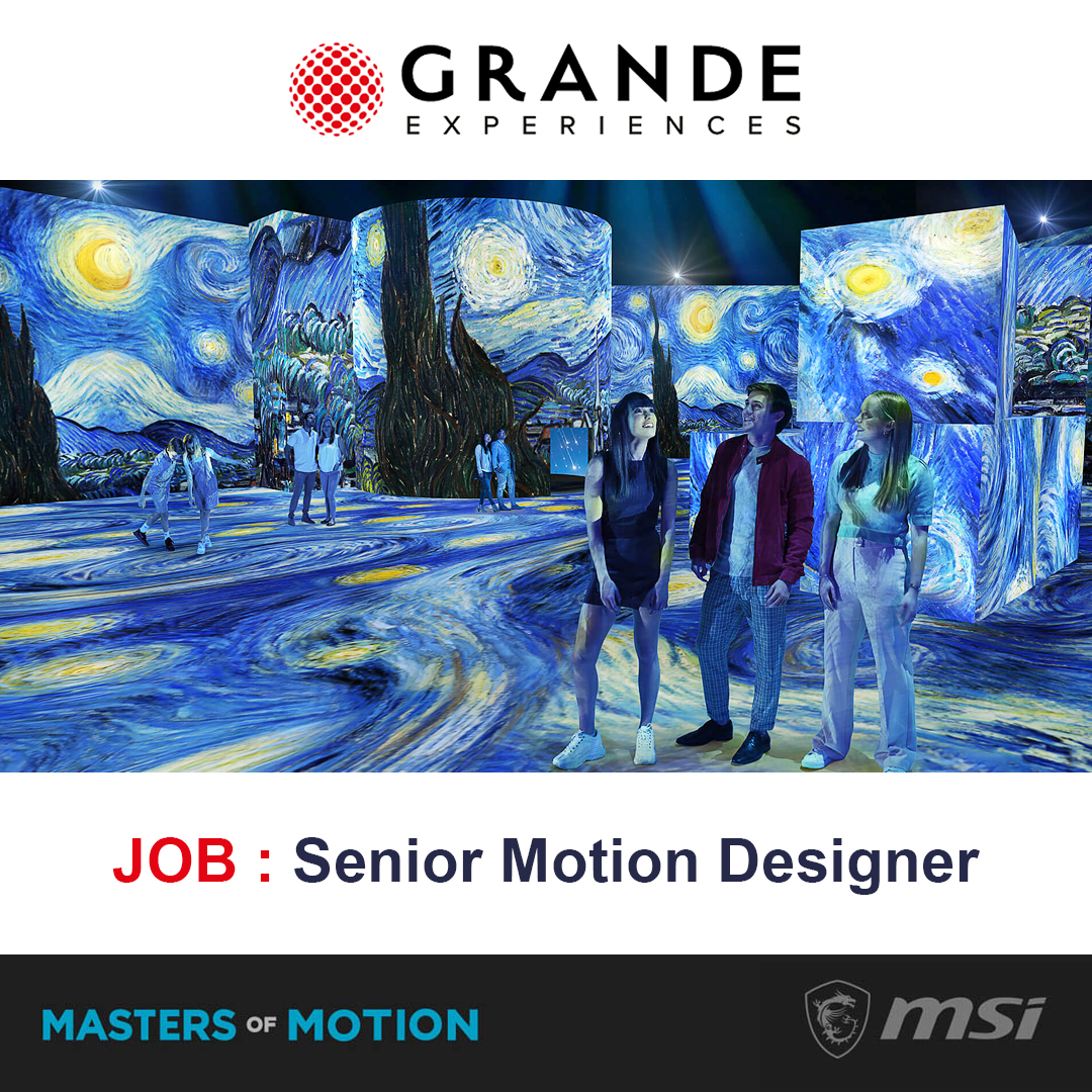 Senior Motion Designer at Grande Experiences - Melbourne
Apply and more info at : mastersofmotion.com.au/jobsgraphics