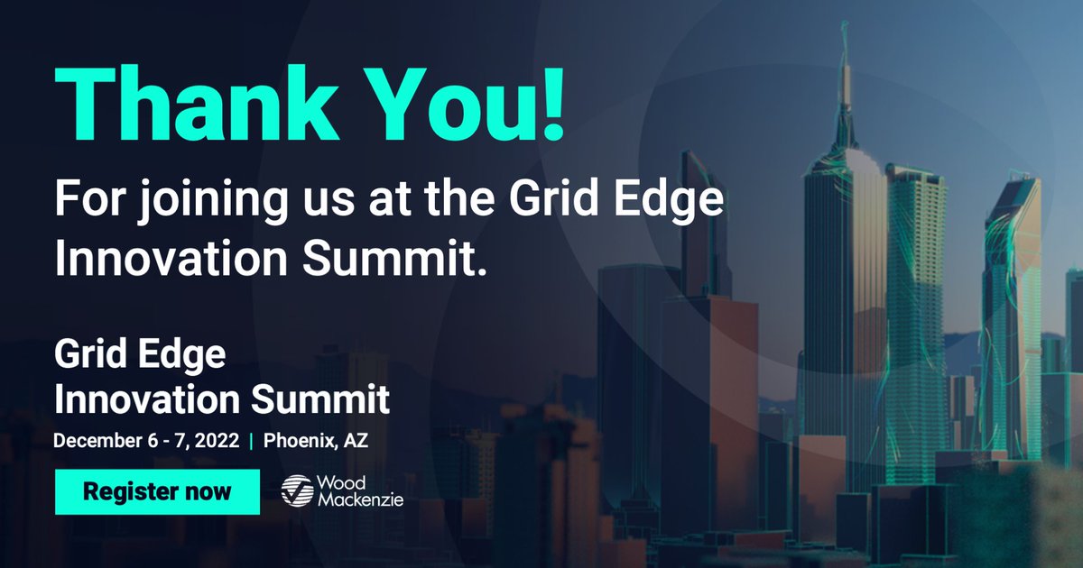 WoodMackenzie's tweet photo. We've just finished up our last session of #WMGEIS! Thank you to our sponsors, speakers, and attendees who joined us in Phoenix this week! Access to on-demand session recordings will be made available for purchase post-event by the end of the week. https://t.co/g8vf3UMct2