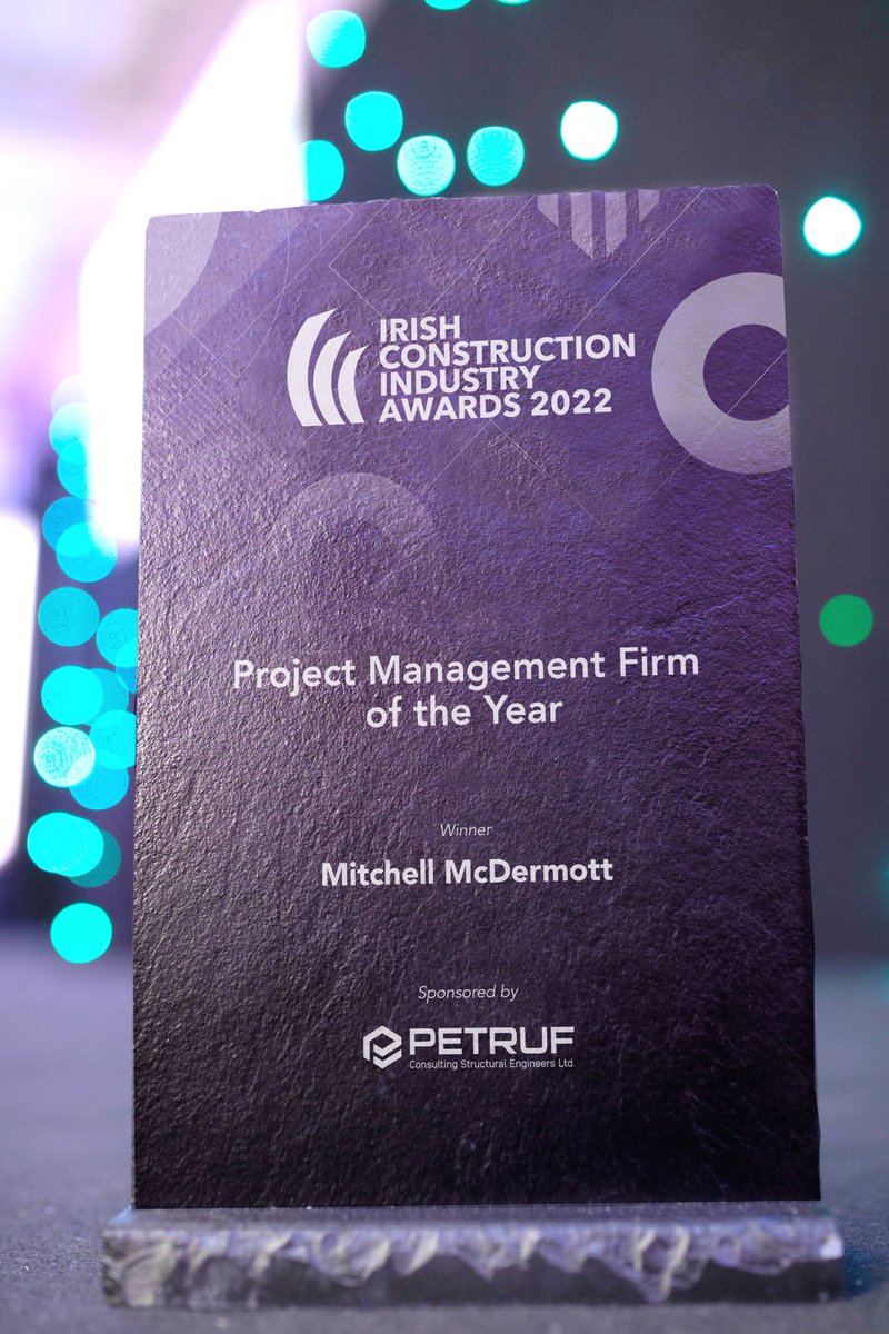 ICIAwards's tweet photo. Congratulations to @MitchMcDerm on winning the Project Management Firm of the Year award! #ICIAwards Sponsored by Petruf Consulting https://t.co/9P09VPPzGG