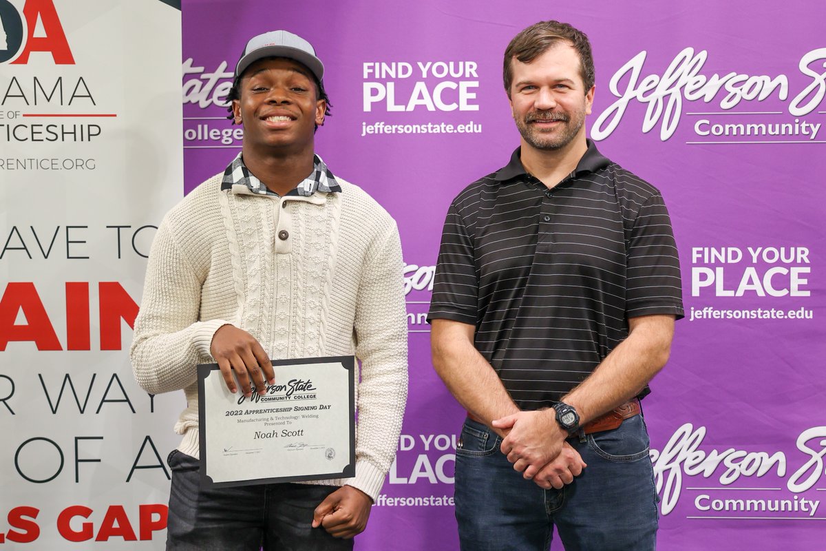 jeffstate's tweet photo. EARNING ➕ LEARNING: 10 students in Jefferson State’s Welding Technology program accepted apprenticeships during a ceremony. Read more at https://t.co/a5aZGdEmv0. #FindYourPlace @ACCS_Education @AOA_Works @processbarron @TASSCO_Solution https://t.co/2Yf1CTvFMr