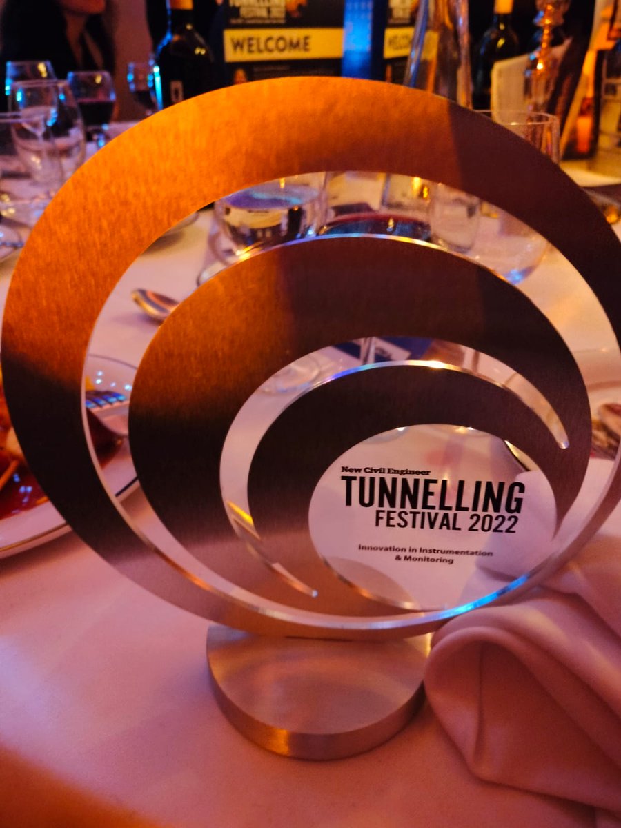 At the New Civil Engineering Tunnelling Festival in London tonight @Geoptic have been awarded a second national award, this time for Innovation in Instrumentation and Monitoring #NCETunnelling 
#muography 

#Muontomography - from Natural Radiation to Structural Information