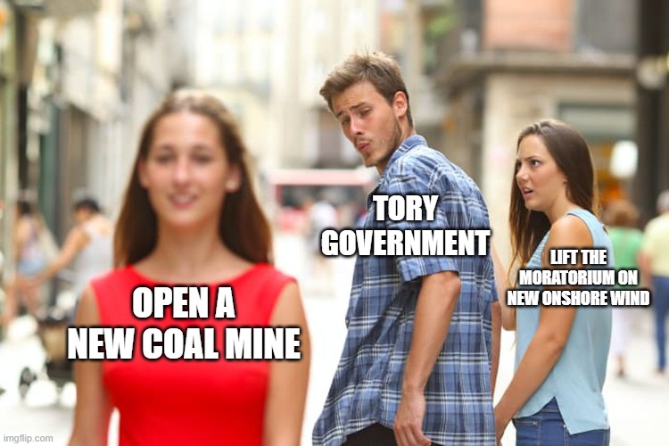 ClementEhall's tweet photo. A grand total of 16 onshore wind turbines have been approved planning permission in England since the moratorium on onshore wind was introduced by the Tory government. It's currently easier to construct a new nuclear power station, landfill, or a new coal mine 🤡🤡🤡 https://t.co/Bi79M0G5gc