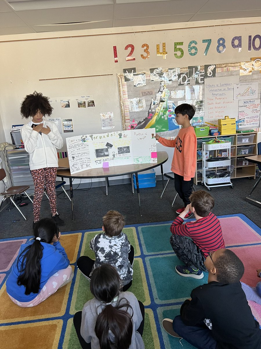 Ms_Elcan's tweet photo. We wrapped up our weather unit last week with group presentations on different types of extreme weather! So proud of these researchers and communicators! @RandolphIBStars @RandolphStars https://t.co/Nufdna0qYp