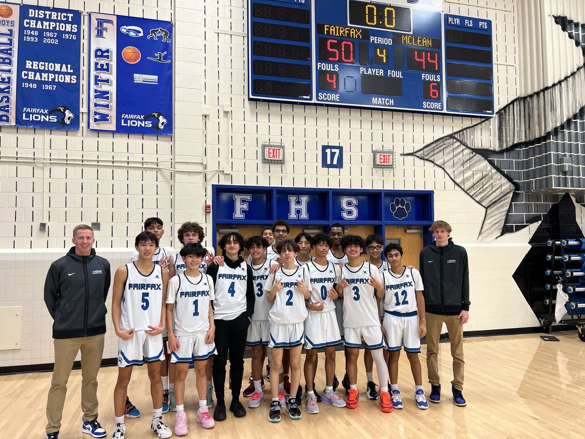 FFXLionsBBall's tweet photo. Congrats to the Freshmen Squad on getting their first win of the season, 50-44! And congrats to Coach Monter on his first career win as head coach https://t.co/nj4wlJ4K5O