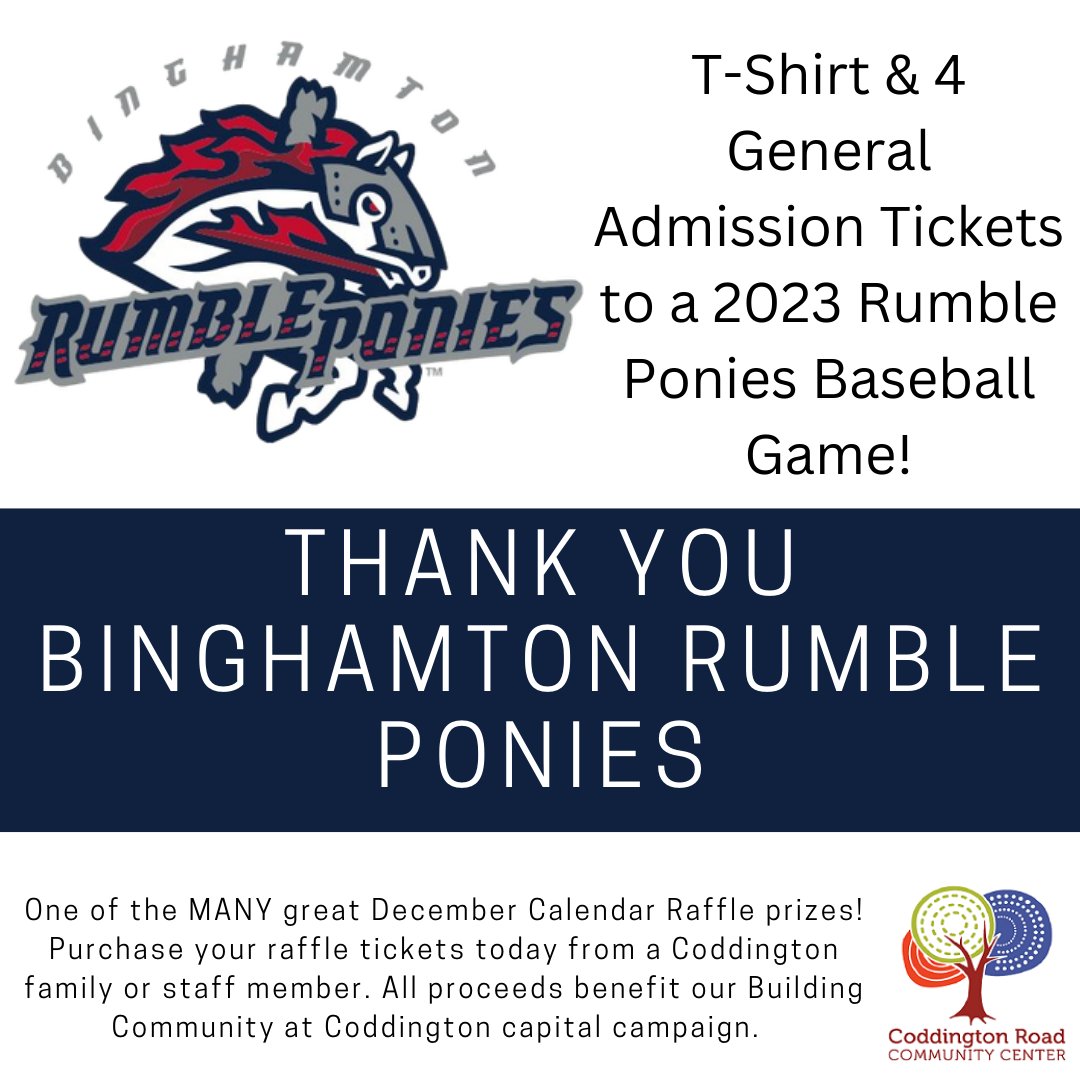 Winner Announcement! The randomly selected winner of our December Calendar Raffle for the 6th was Mark Fetzko! Yesterday's prize was a two part prize. Part two was Binghamton Rumble Ponies prize pack that includes a t-shirt and a certificate valid for 4 tickets to a 2023 game.