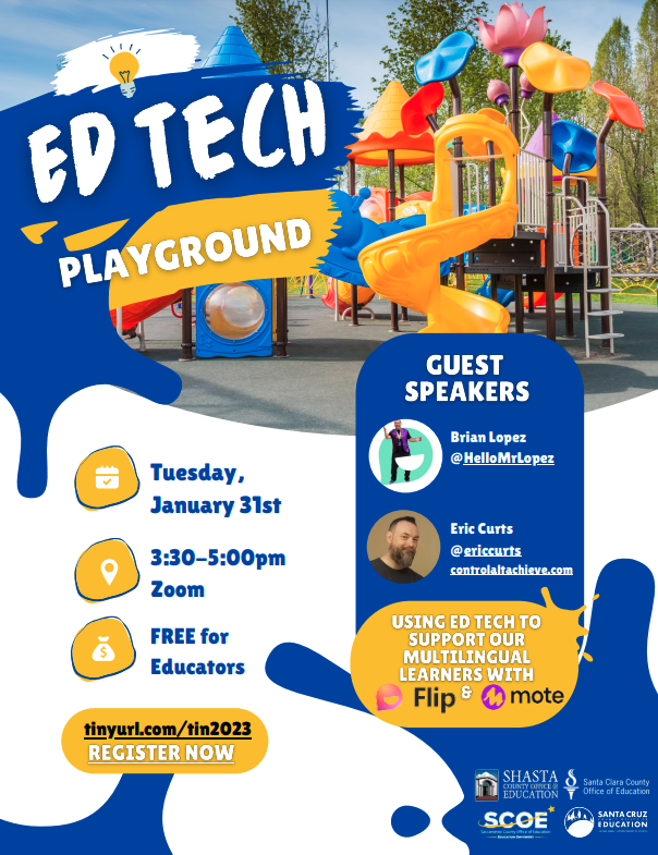 StephSumarna's tweet photo. Wanna play with #edtech? Check out our next offering from the Teacher Innovation Network happening 1/31! Using EdTech to Support Multilingual Learners with @MicrosoftFlip &amp; @justmoteHQ  and guest speakers @ericcurts and @hellomrlopez 📋 REGISTER TODAY >> https://t.co/Dw0nDFyxGo https://t.co/4Wv4oXqwE1