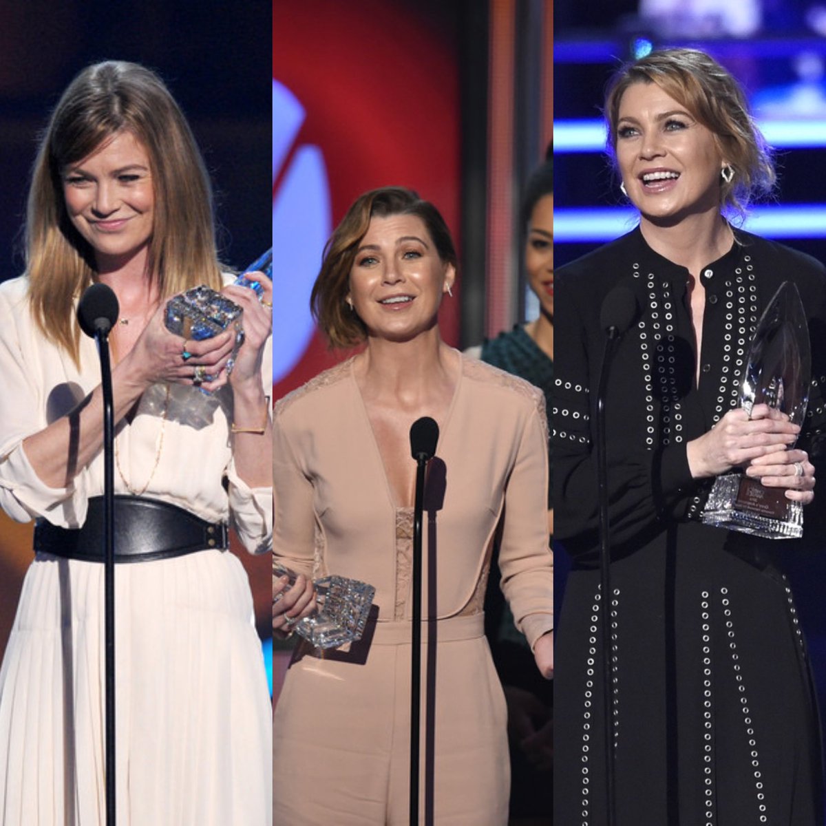 PompeoLatest's tweet photo. 🏆 | Ellen accepting her #PCAs through the years! https://t.co/ob83CunMCr