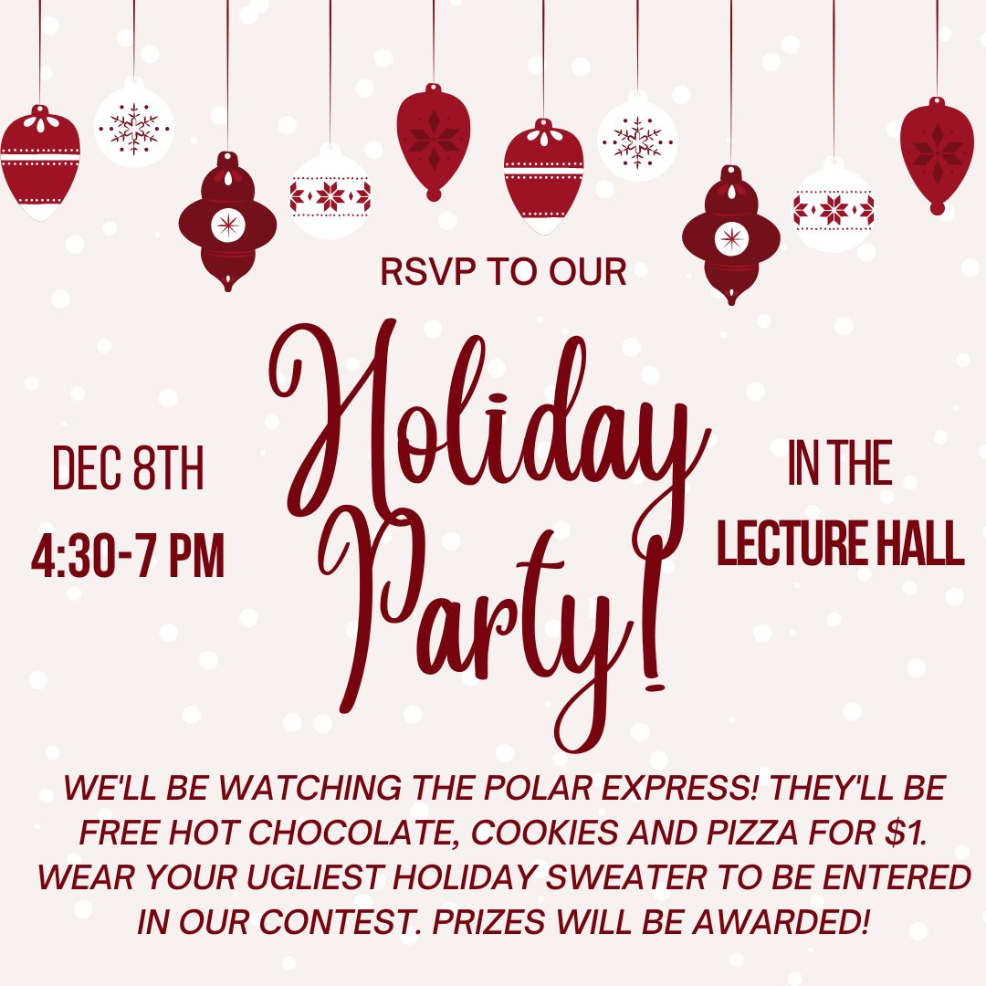 farmersinteract's tweet photo. Hey Interact! Make sure to RSVP to our holiday party via Canvas. See y’all there! https://t.co/h3vUmcmP7M