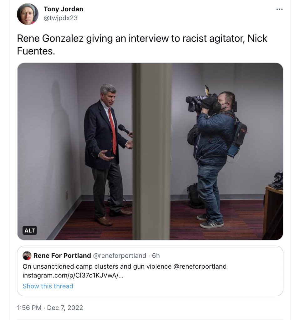 <a href="/reneforportland/">Rene For Portland</a> wow, <a href="/twjpdx23/">Tony Jordan, IAFG</a> with pretty much straight up libel and character assassination. Bro, have your opinions, but ease off  the continual rage and toxicity, please.