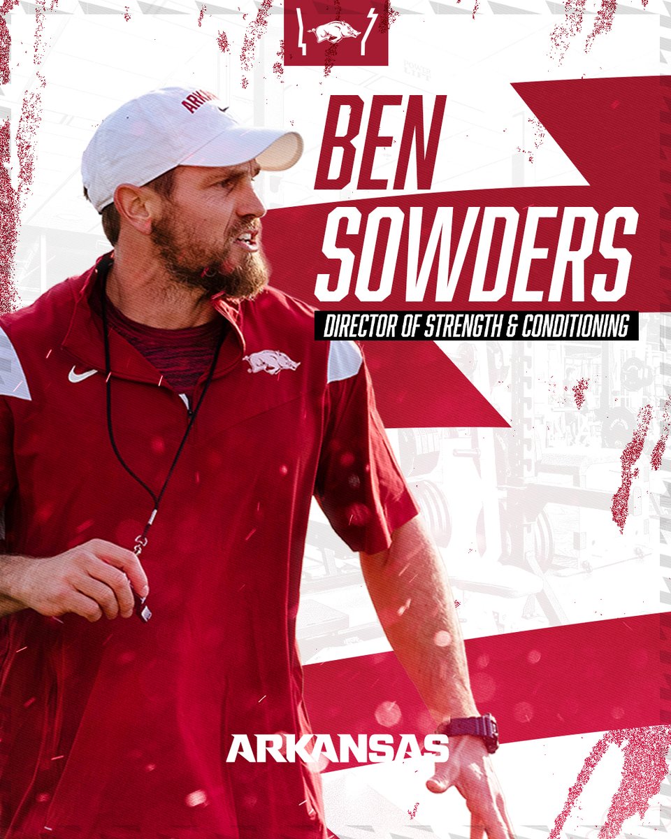 Arkansas Razorback Football (@razorbackfb) on Twitter photo Welcome <a href="/Bsowders48/">Ben Sowders</a>!!!
Happy to have our new leader in the weight room on The Hill! Welcome <a href="/Bsowders48/">Ben Sowders</a>!!!
Happy to have our new leader in the weight room on The Hill!
